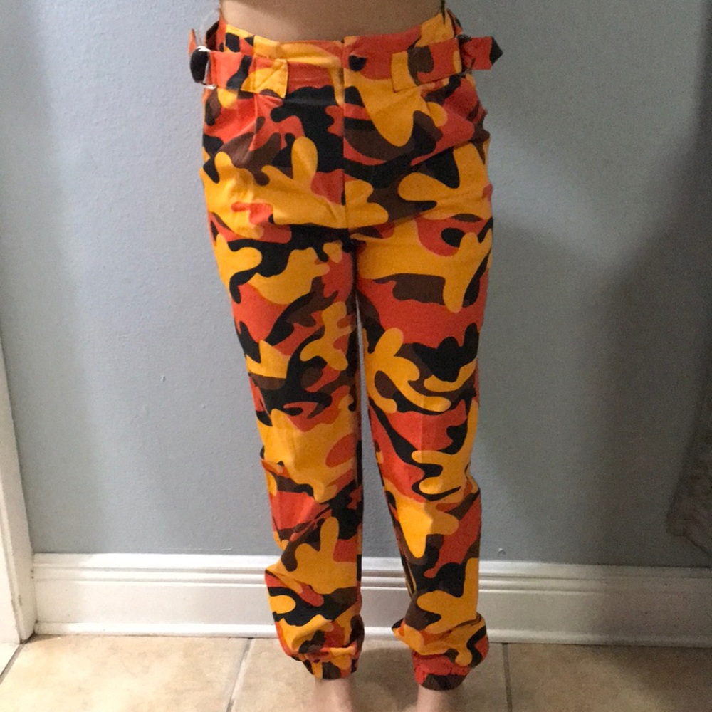 Orange camo pants